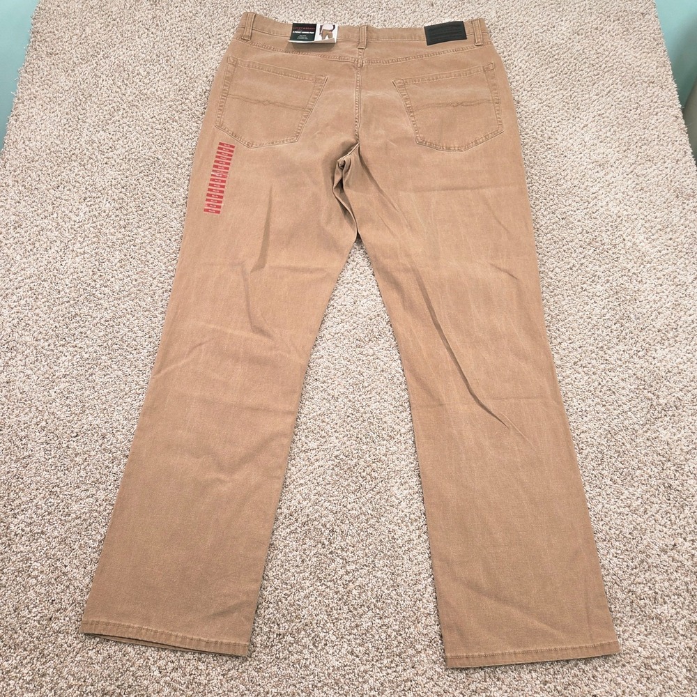 NWT Lucky Brand 223 Canvas Pants Mens 36X32 Ermine Straight Leg Stretch 5 Pocket - Picture 2 of 7